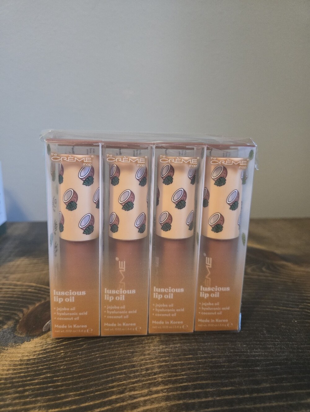 Set Of 4 The Creme Shop Luscious Lip Oil - Coconut Jelly